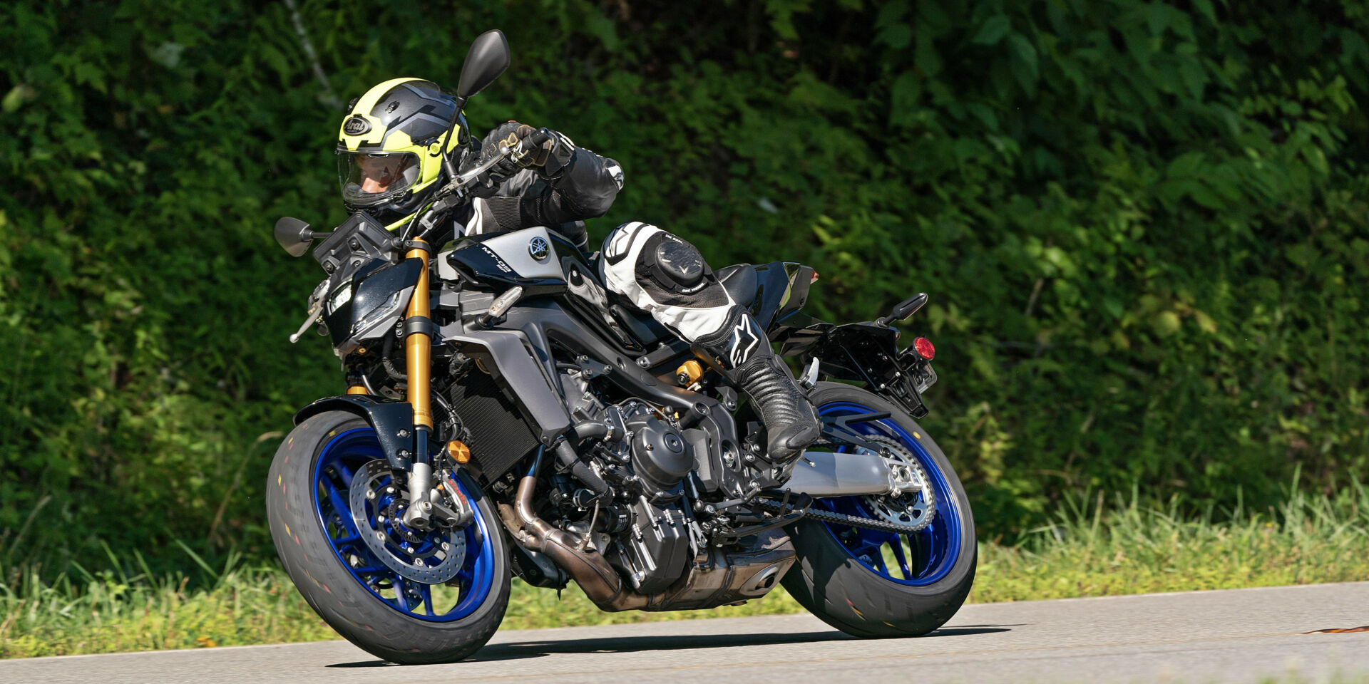 On pool table-smooth roads and cracked and rippled highways, the improved suspension of the 2024 Yamaha MT-09 SP proved its worth. Photo courtesy Yamaha.