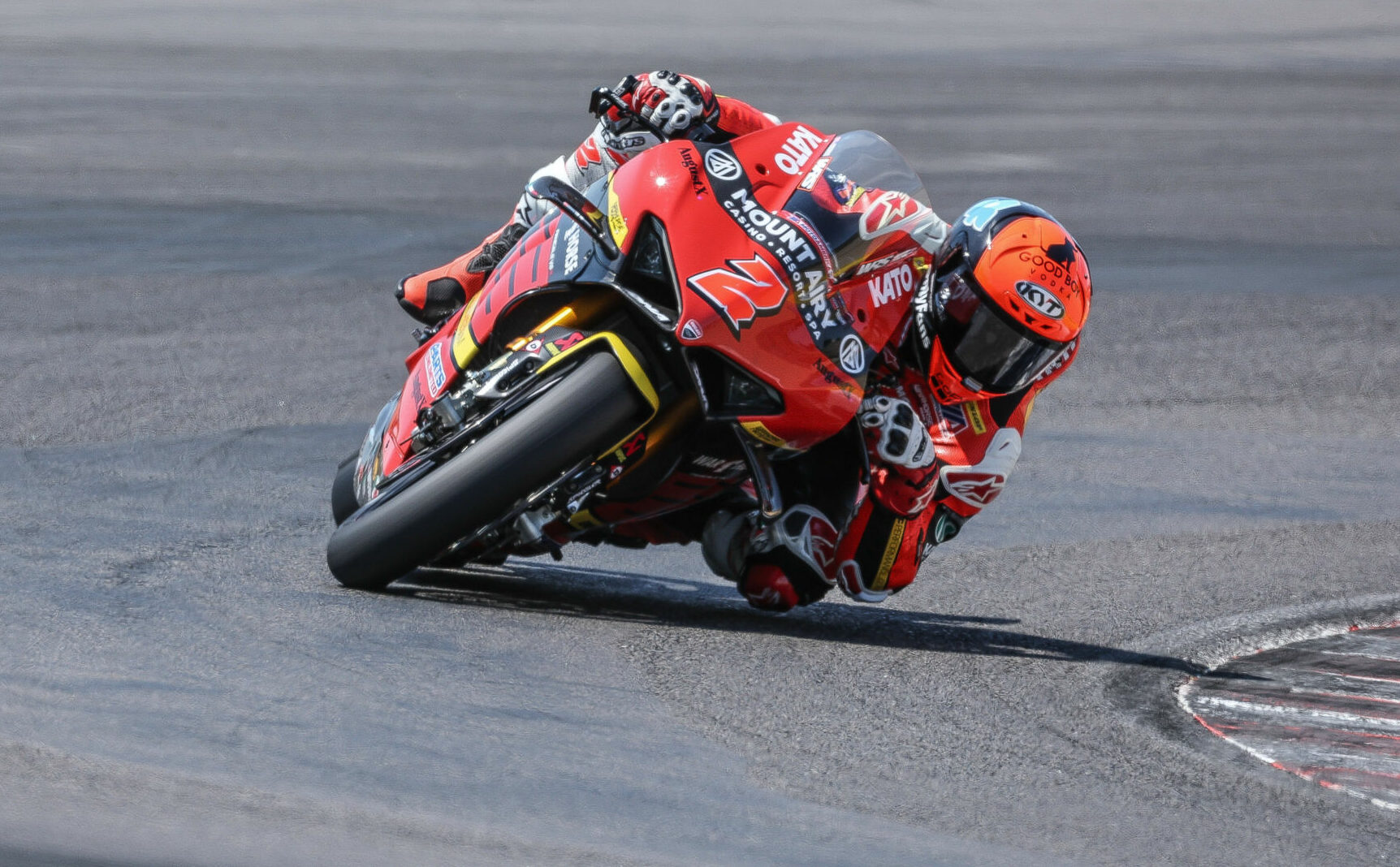 Warhorse HSBK Racing Ducati's Josh Herrin leads the 2024 MotoAmerica Steel Commander Superbike Championship in the return to Mid-Ohio Sports Car Course after a 10-year hiatus. Photo by Brian J. Nelson.