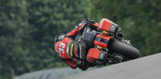 Kyle Wyman (33) at speed on his Harley-Davidson Road Glide at Mid-Ohio Sports Car Course. Photo by Brian J. Nelson, courtesy Harley-Davidson.