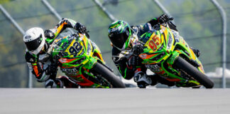 Matthew Chapin (95) leads teammate Eli Block (92) on the way to a Junior Cup double podium at Road Atlanta. Photo courtesy BARTCON Racing.