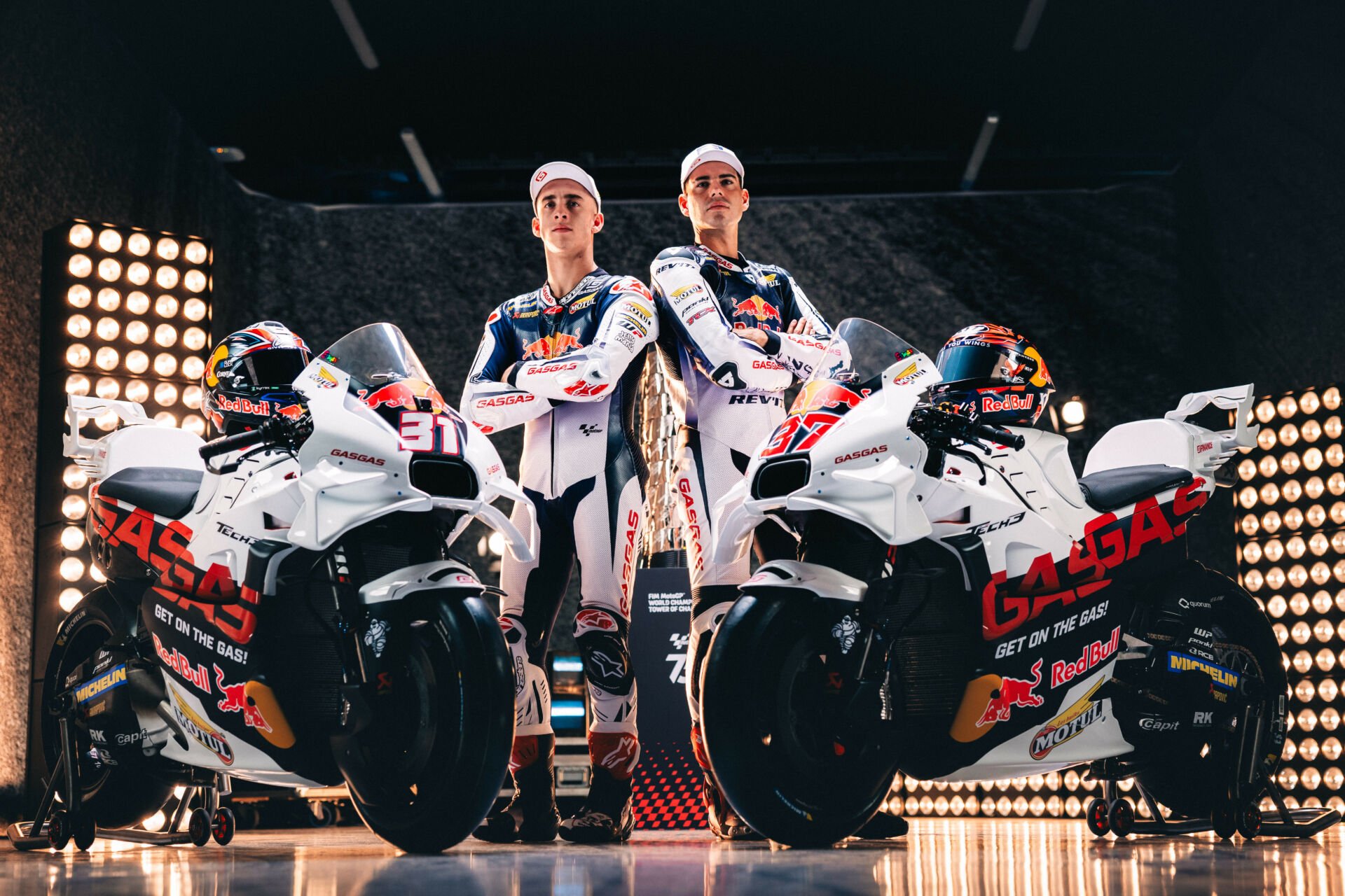 Red Bull GASGAS Tech3's Pedro Acosta (left) and Augusto Fernandez (right). Photo courtesy GASGAS Factory Racing.