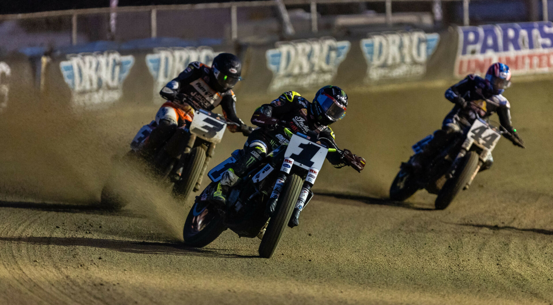 Jared Mees (1), Briar Bauman (3), and Brandon Robinson (44) are set to do battle in South Dakota. Photo by Tim Lester, courtesy AFT.