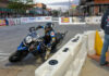 Sammy Halbert (69) on his way to victory in the inaugural AFT AdventurerTrackers race at the Sturgis TT. Photo by Tim Lester, courtesy Triumph.