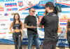 Grand Marshal Richard Rawlings being interviewed during the opening ceremonies at the Black Hills Half-Mile. Photo by Tim Lester, courtesy AFT.