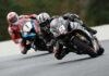 Two wins for Trevor Daley (9) on Sunday at Canadian Tire Motorsport Park - The Suzuki rider won Pro Sport Bike earlier in the day before also taking the Superbike victory in challenging conditions over Ben Young (1). Photo by Rob O'Brien, courtesy CSBK.