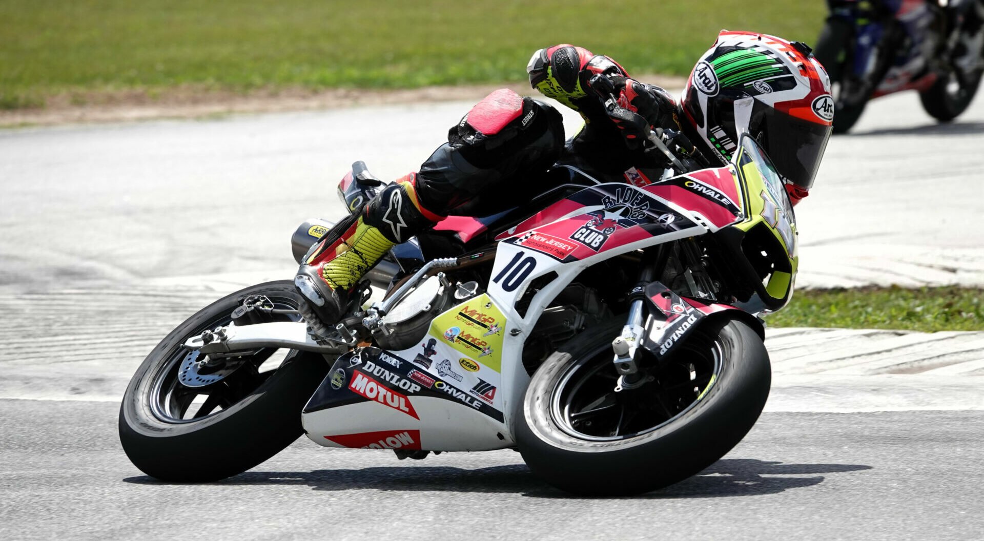 Mahdi Salem tucked the front end of his Ohvale early in race one on Saturday, but went on to take a comfortable win in the GP 190 class at Road America's Briggs & Stratton Motorplex in Elkhart Lake, Wisconsin. Photo by Larry Lawrence, courtesy MotoAmerica.