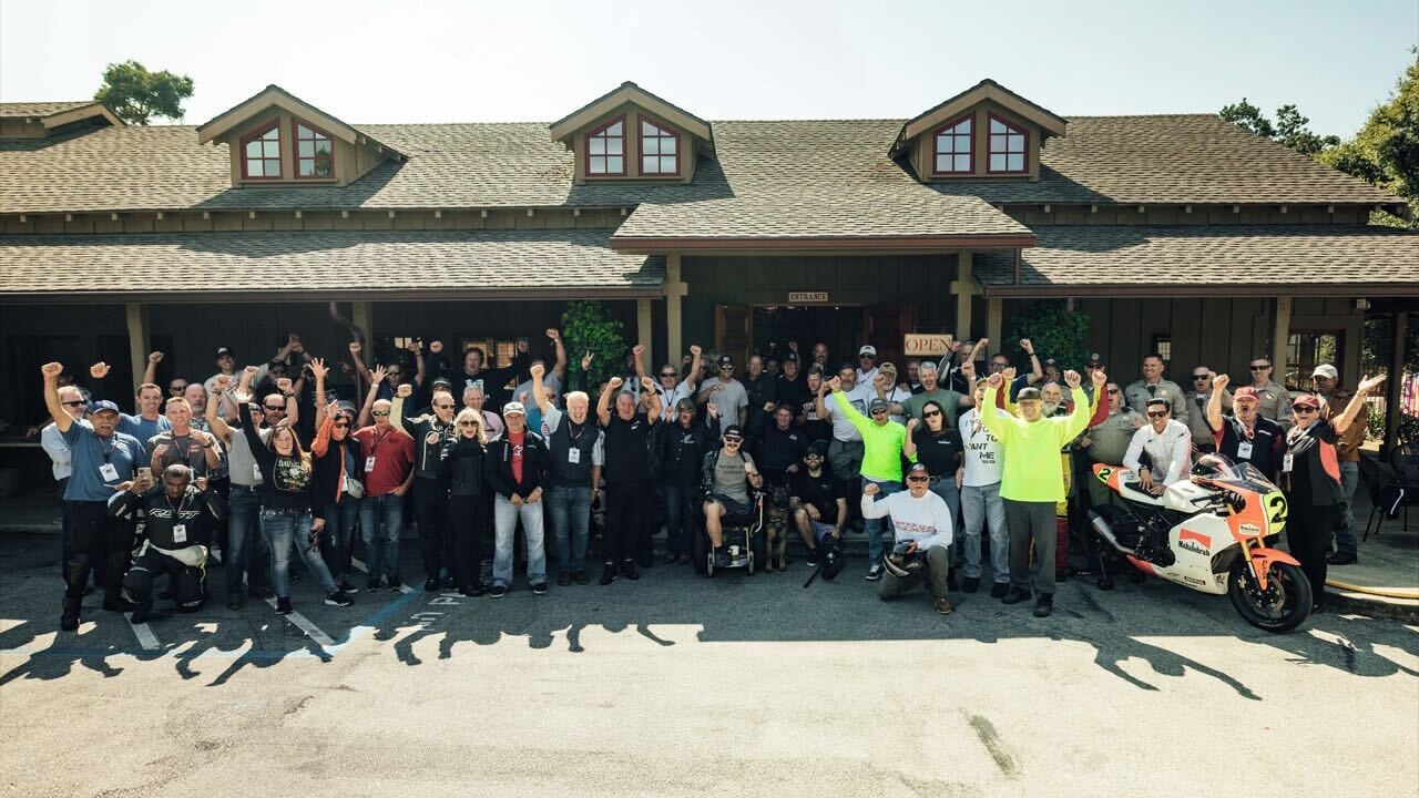 Participants gathered at the Moto Talbott Motorcycle Museum before heading out on the Fourth Annual 