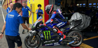 Andrea Dovizioso testing a Yamaha YZR-M1 a few weeks ago at Mugello. Photo courtesy Yamaha.