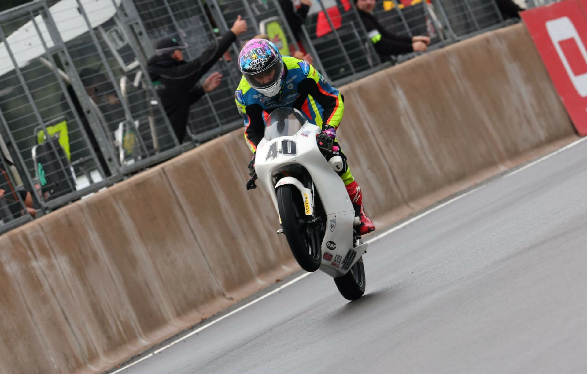 American Julian Correa (40) on British Talent Cup (BTC) Race Two at Oulton Park. Photo courtesy BTC.