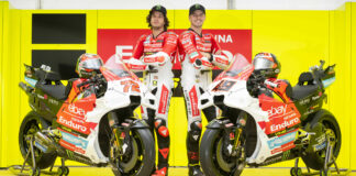 Pertamina Enduro VR46 Racing Team's Marco Bezzecchi (left) and Fabio Di Giannantonio (right). Photo courtesy Pertamina Enduro VR46 Racing Team.