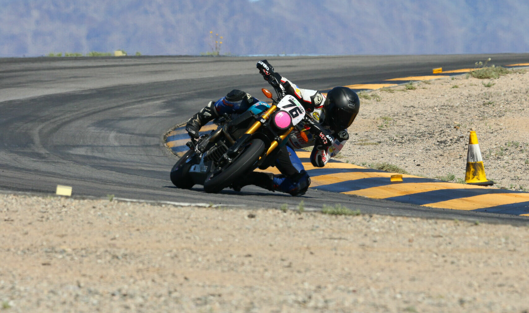 Alexander Calloway (76) on a Hooligan-style racebike at a CVMA event. Photo by CaliPhotography.com, courtesy CVMA.