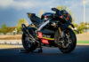 The limited-edition Aprilia RSV4 X ex3ma track-only motorcycle. Photo courtesy Aprilia.