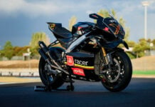 The limited-edition Aprilia RSV4 X ex3ma track-only motorcycle. Photo courtesy Aprilia.