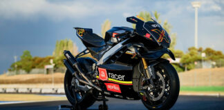 The limited-edition Aprilia RSV4 X ex3ma track-only motorcycle. Photo courtesy Aprilia.