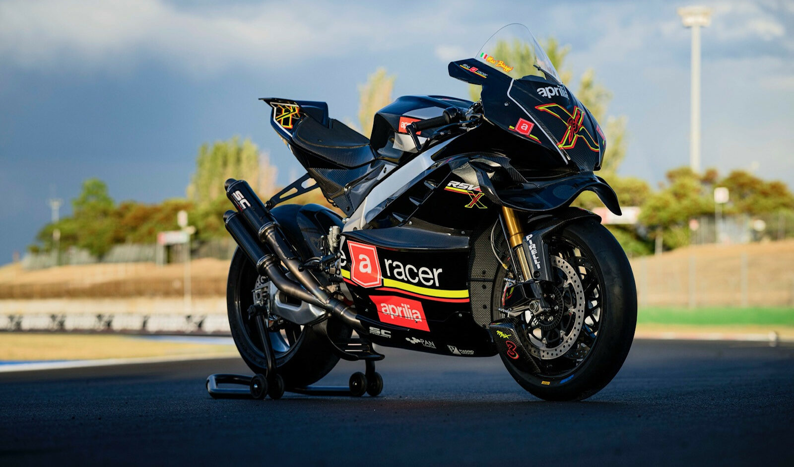 The limited-edition Aprilia RSV4 X ex3ma track-only motorcycle. Photo courtesy Aprilia.