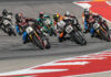 Tyler O'Hara (1), Cory West (13), Troy Herfoss (17), and the rest of the field at the start of Super Hooligan Race Two at COTA. Photo by Brian J. Nelson.