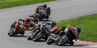 Will it be Kyle Wyman (33) or Troy Herfoss (17) taking the 2024 Mission King Of The Baggers title in the season finale at New Jersey Motorsports Park, September 27-29. Photo by Brian J. Nelson.