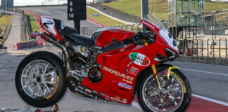 Josh Herrin's Fast By Ferracci-themed Warhorse HSBK Racing Ducati Panigale V4 R Superbike. Photo by Brian J. Nelson.