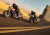 A 2025 Triumph Speed Twin 120 RS followed by a 2025 Triumph Speed Twin 1200. Photo courtesy Triumph.