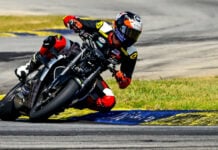 Hunter Dunham shakes down the Tampa Ducati Streetfighter V2 at Road Atlanta. Photo by Rual Jerez, courtesy Sam Fleming.