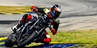 Hunter Dunham shakes down the Tampa Ducati Streetfighter V2 at Road Atlanta. Photo by Rual Jerez, courtesy Sam Fleming.