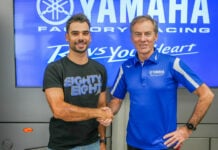 Miguel Oliveira (left) and Lin Jarvis (right). Photo courtesy Yamaha.