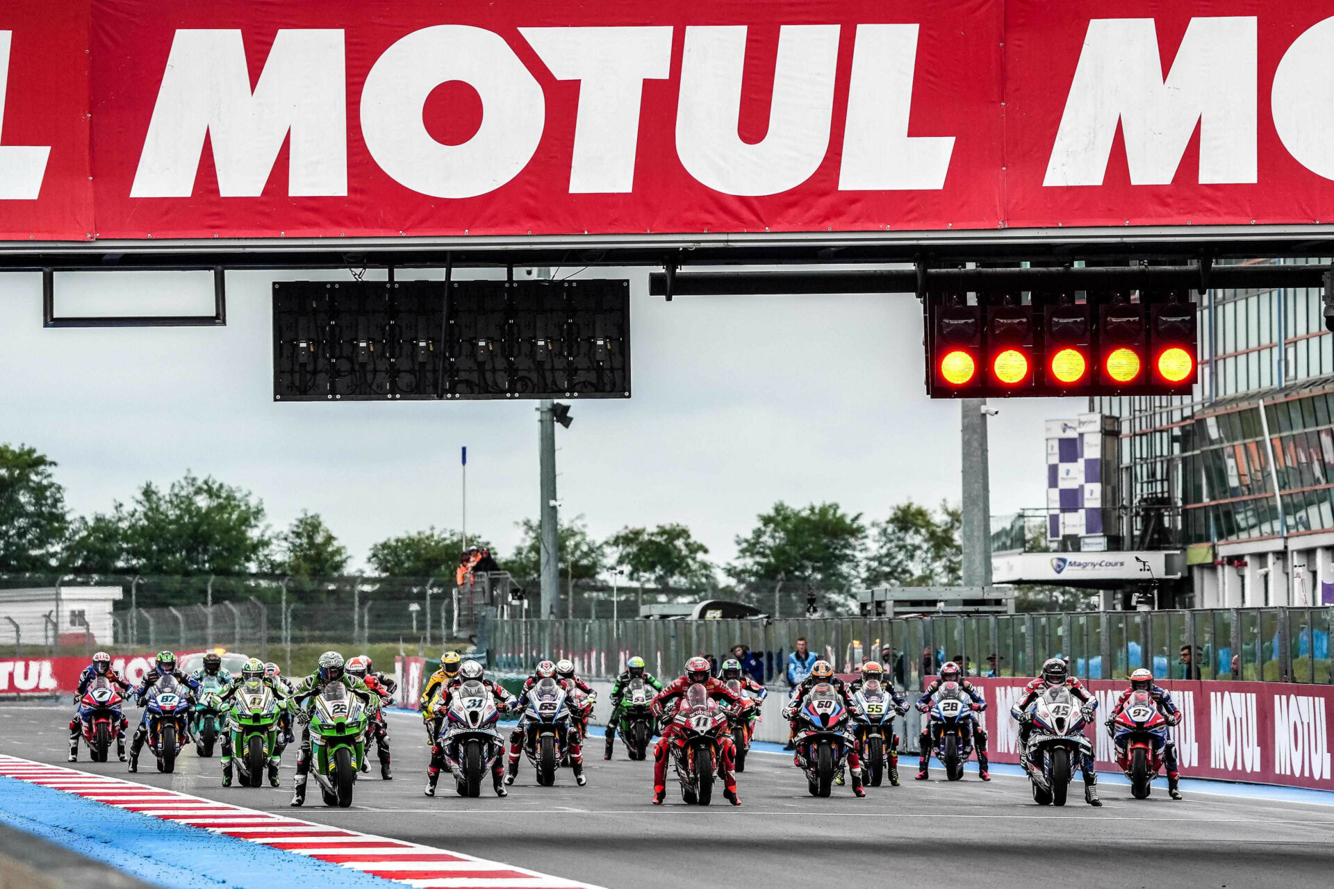 The start of Race One Saturday at Magny-Cours. Photo courtesy Dorna.