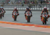 American Kristian Daniel Jr. (70) chases Championship point leader Alvaro Carpe (83) during a Red Bull MotoGP Rookies Cup race at MotorLand Aragon. Photo courtesy Kristian Daniel Sr.