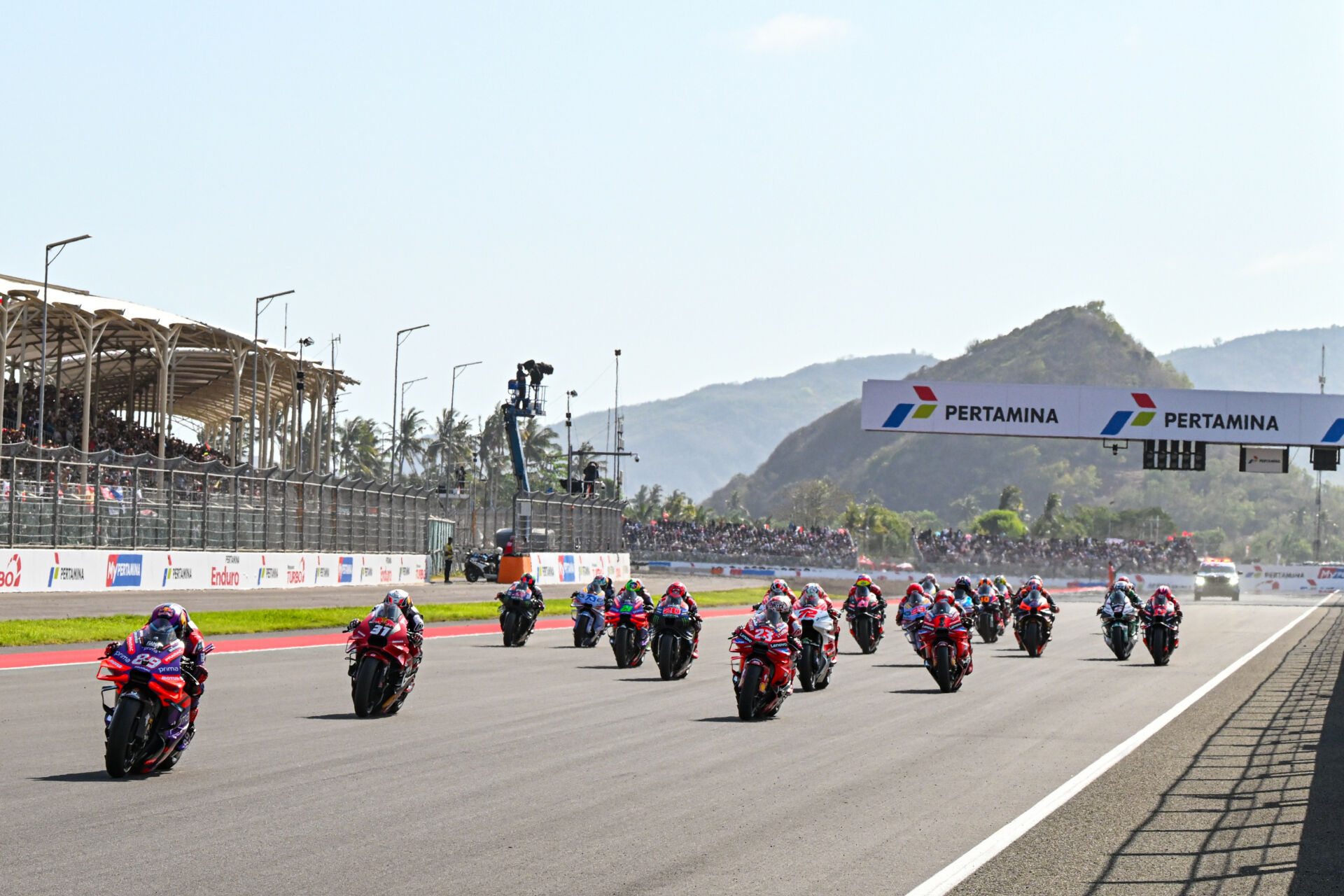 The start of Sunday's MotoGP race in Indonesia. Photo courtesy Dorna.