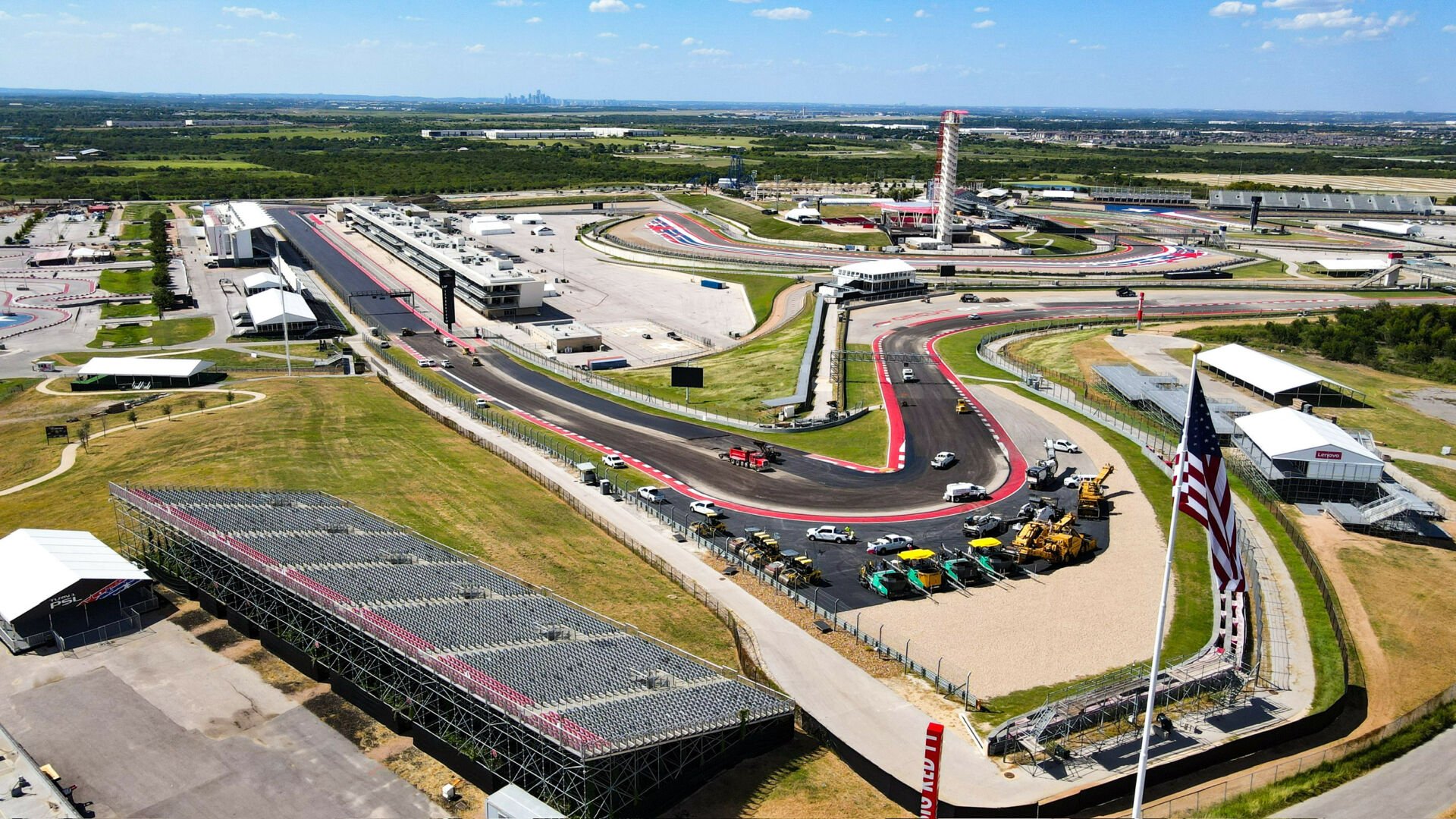 Circuit of The Americas (COTA), in Austin, Texas, has completed the repaving of its 3.6-mile, 20-turn road course. Photo courtesy COTA.