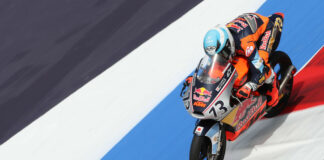 Valentin Perrone (73). Photo courtesy Red Bull MotoGP Rookies Cup.