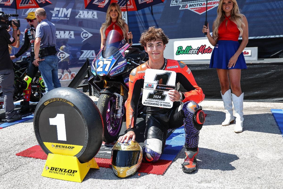 Alessandro Di Mario came into the COTA round well behind in the championship point standings, but he left with the BellissiMoto Twins Cup Championship. Photo by Brian J. Nelson.