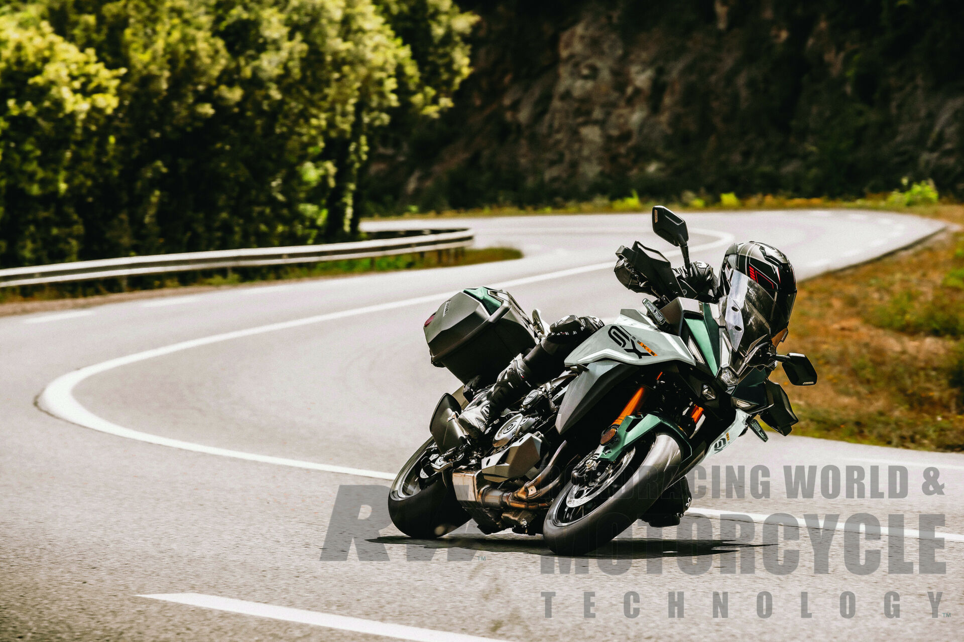 The Suzuki GSX-S1000GX+ is designed to bridge the gap between the company's GSX-S1000GT+ sport-tourer and its V-STROM 1050 line of adventure tourers. Electronically controlled, long-travel front and rear suspension works for many riding situations, including curvy roads. 