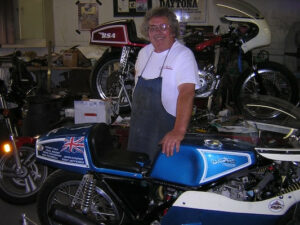 Rob North at his race shop. Photo by Don Emde.