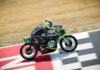 Rob Hall (127) in an AHRMA Vintage Cup Race featuring 350cc GP at New Jersey Motorsports Park. Photo by Craig Chawla/courtesy AHRMA.