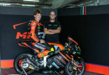 American Rossi Moor with MMR team owner Massimiliano Morlacchi at Motorland Aragon. MMR photo.