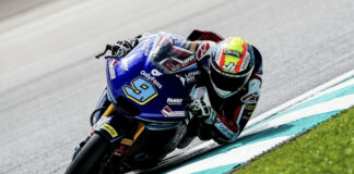 Jorge Navarro (9) on pole position in Malaysia. Photo courtesy American Racing Team.