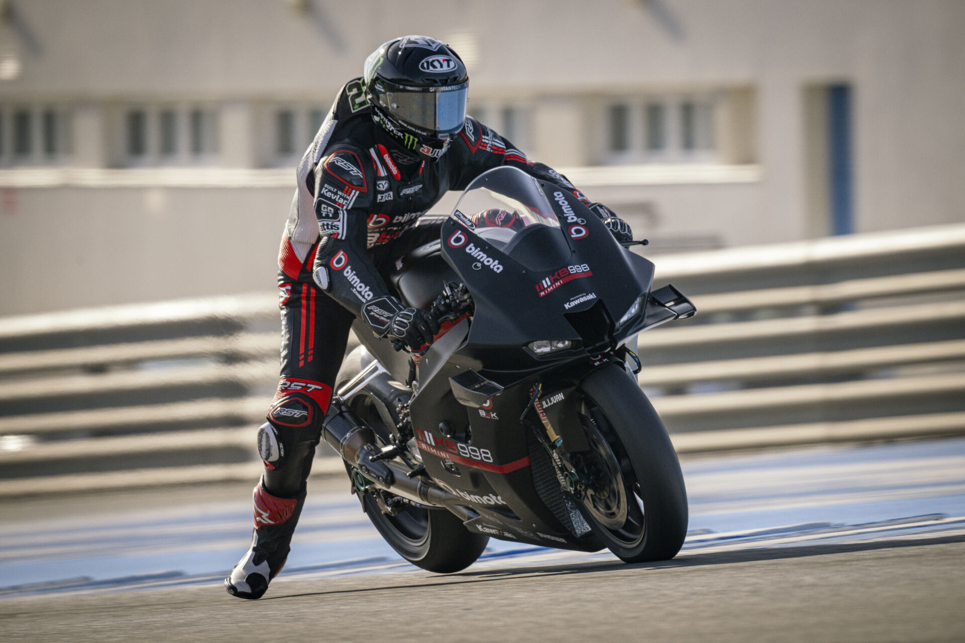 Alex Lowes (22) aboard the KB998 in testing at Jerez. Photo courtesy BbKRT.