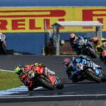 Alvaro Bautista (19), Scott Redding (45), Danilo Petrucci (9), Andrea Iannone (29) and Andrea Locatelli (55) At Phillip Island, in Australia. Photo courtesy WSBK.COM