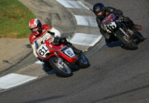 Paul Germain (61) leads Jack Parker (18) in AHRMA 250GP at Barber Motorsports Park. etechphoto.com