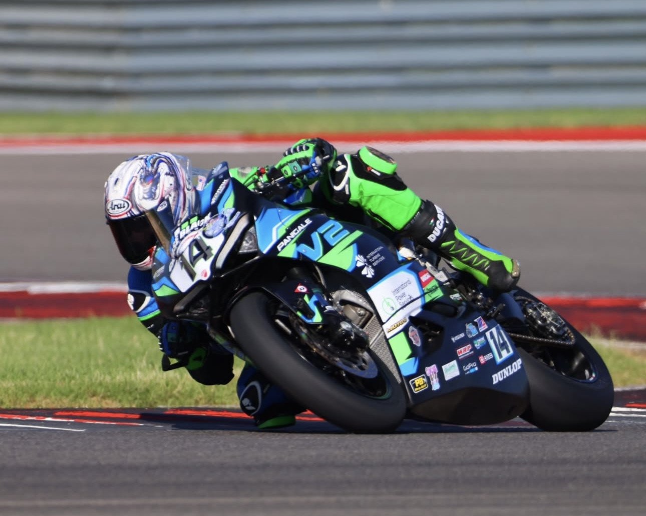 Chase Black on his Ducati Panigale V2 Supersport bike at COTA, in Texas. Photo courtesy Chase Black Racing.