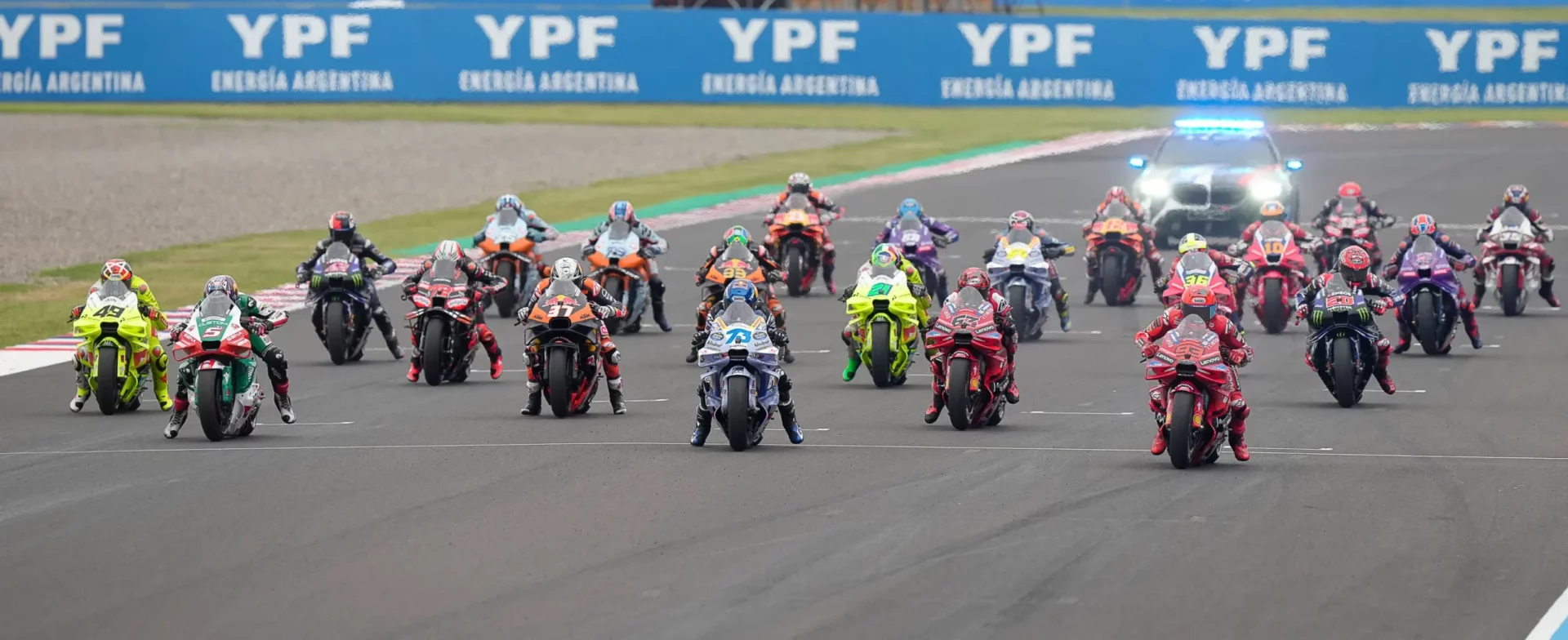 MotoGP Race start. Photo courtesy Dorna.