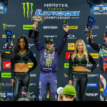 450SX Class podium (riders left to right) Justin Cooper, Cooper Webb, and Chase Sexton.